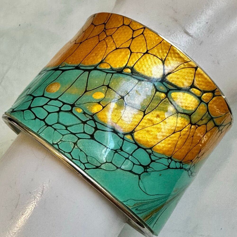 Hand-Painted Resin Statement Cuff